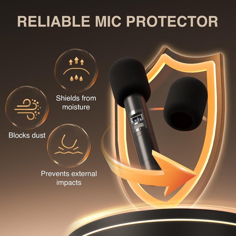 Phenyx Pro 5 Pack Foam Mic Cover, Thick Handheld Microphone Windscreen, Reusable Microphone Pop Filter (PTA-WDS5) - Image 3
